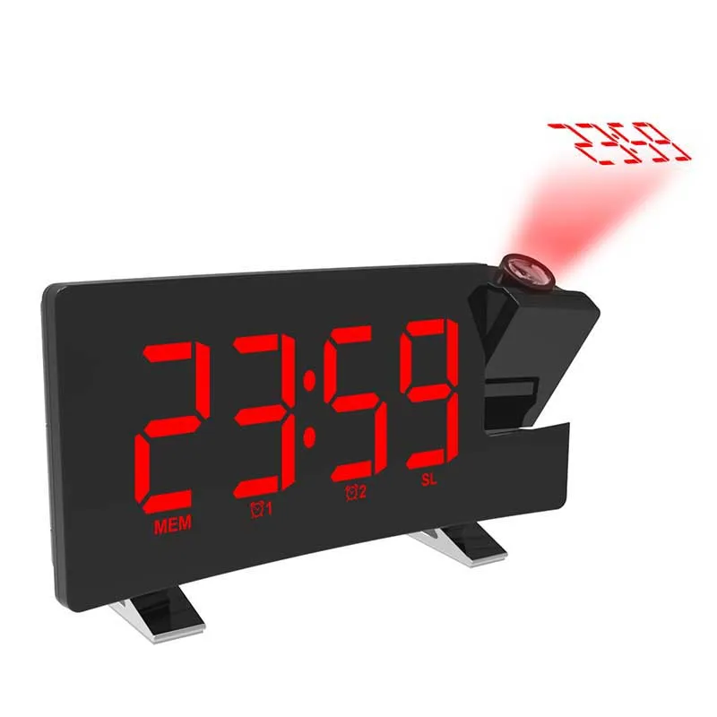 Digital LED Projector Projection Snooze Alarm Clock Radio Timer Backlight 3W Speakers Wall Desk Colors | Дом и сад