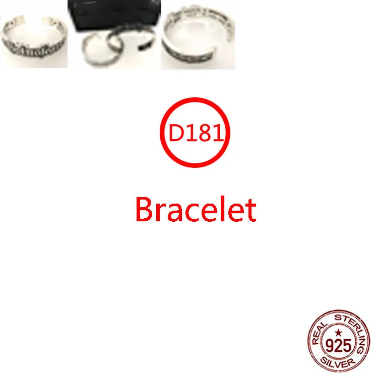 

D181 Tide brand sterling silver open bracelet female retro men and women couple bracelet cross personality European and American