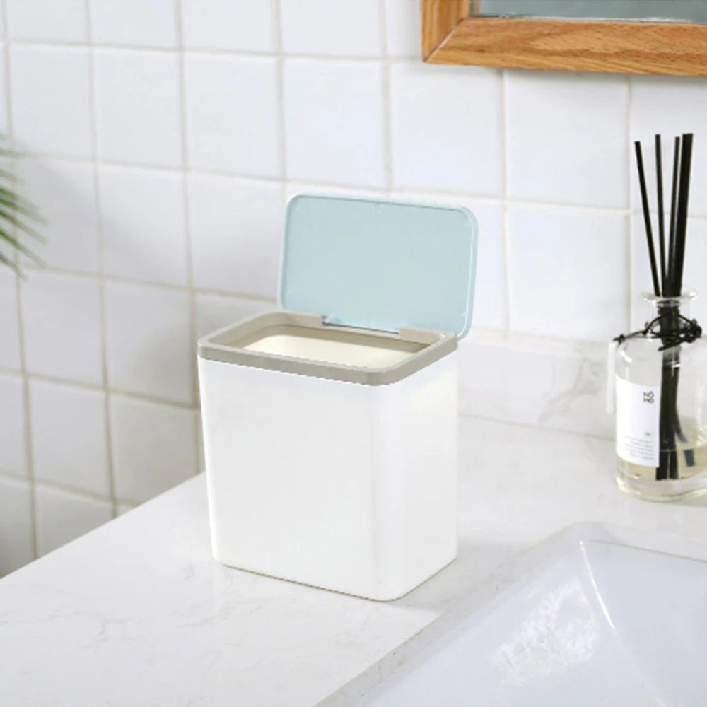 Home Waste Bin Small Trash can Mini Desktop ashcan litter Trash little Table Top Trash Box for desk Car trash bin With Lid