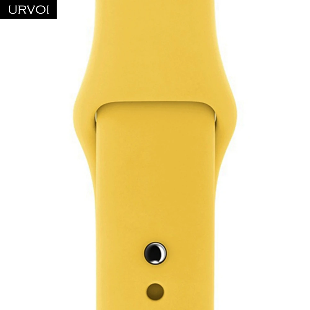 Pollen Спортивный ремешок URVOI для apple watch 5, 4, 3, 2, 1, силиконовый ремешок для iWatch 40 мм, 44 мм, застежка на булавке и застежке, новинка, сосновый зеленый - Цвет ремешка: Pollen