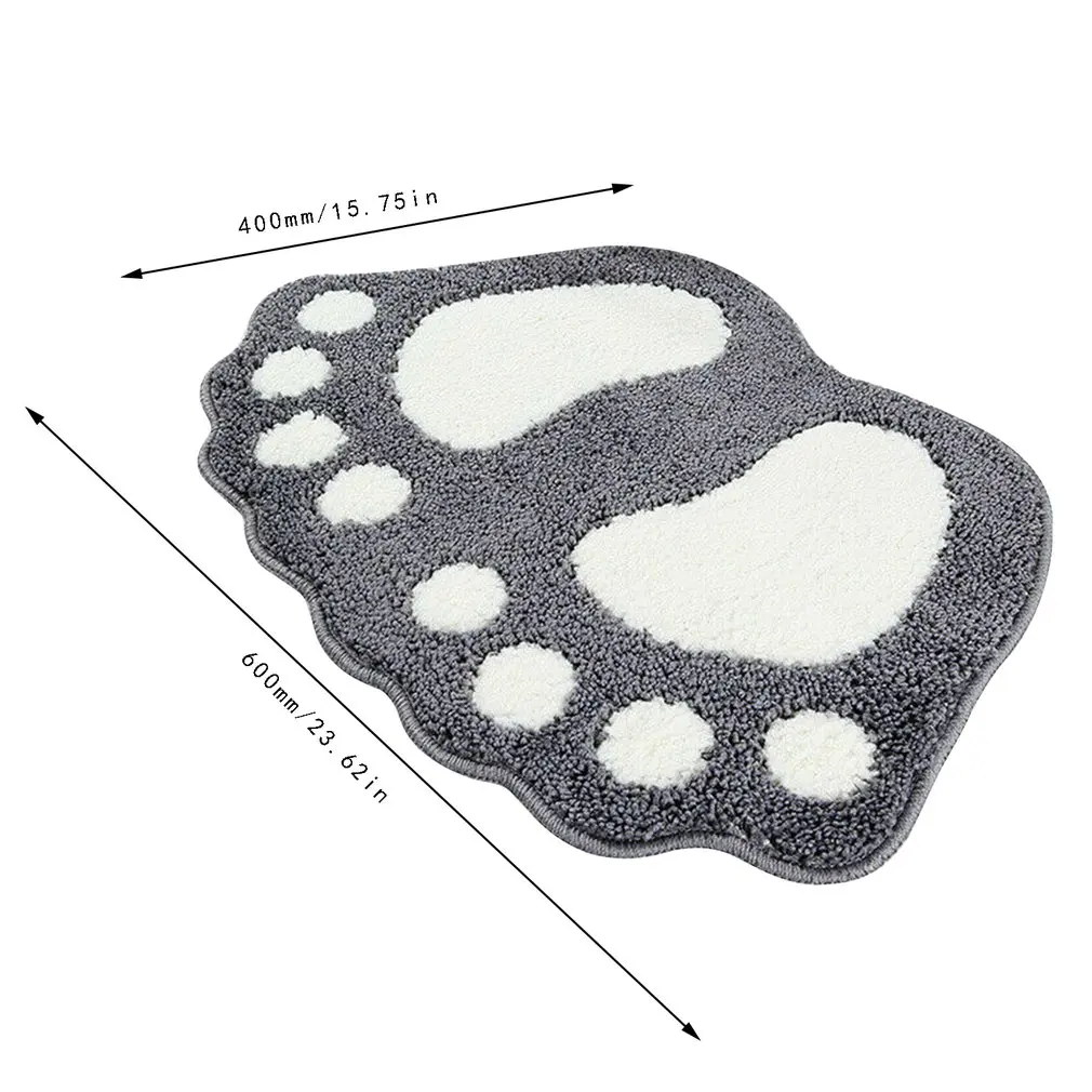 

New Non Slip Soft Absorbent Flocking Shaggy Bathroom Fashion Cute Footprints Big Feet Bath Mat On Foot Pad Rug Household itemst