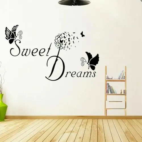 Наклейки на стену с надписью SWEET DREAMS и изображением бабочки | Дом сад