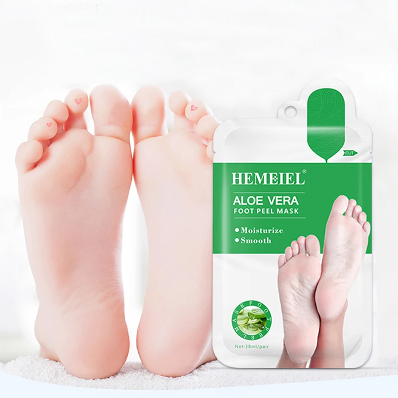 

HEMEIEL Aloe Vera Pedicure Socks Peel for Legs Spa Scrub Exfoliating Feet Mask Care Anti Crack Heel Remove Skin Foot Patch 1Pair