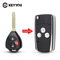keyyou 3 button replacement remote key shell uncut key blank for toyota matrix rav4