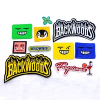 golden penguin letters smile giddiness words icon embroidery applique patches for clothing diy iron on badges on the backpack