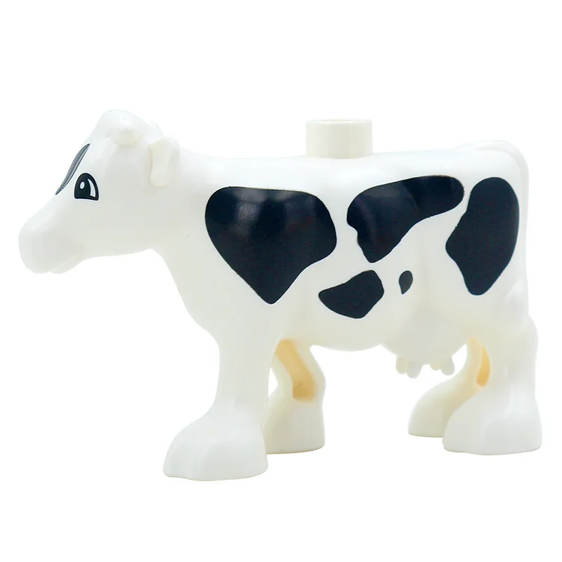 Milch cow Зоопарк модель строительные блоки оригинальные большие частицы Кирпичи аксессуар игрушки совместим с Duplo животных олень панда слон пингвин - Цвет: Milch cow
