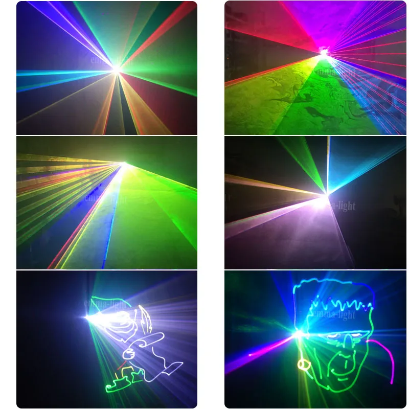 Высокомощное лазерное сценическое освещение RGB Анимация ди-джей 1 Вт ILDA | Лампы и