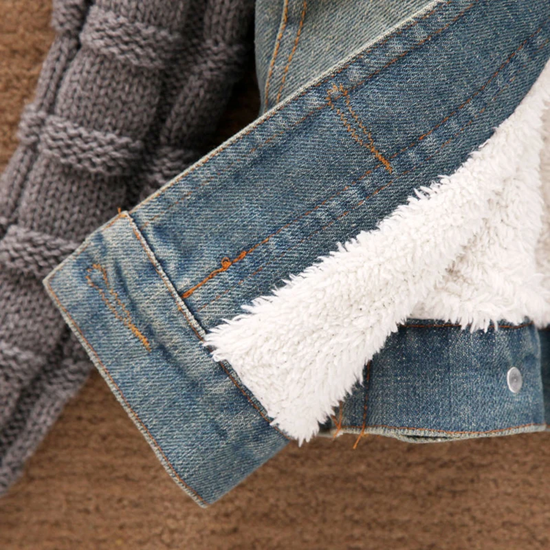 Женская зимняя теплая мягкая меховая куртка джинсовая пальто из искусственного