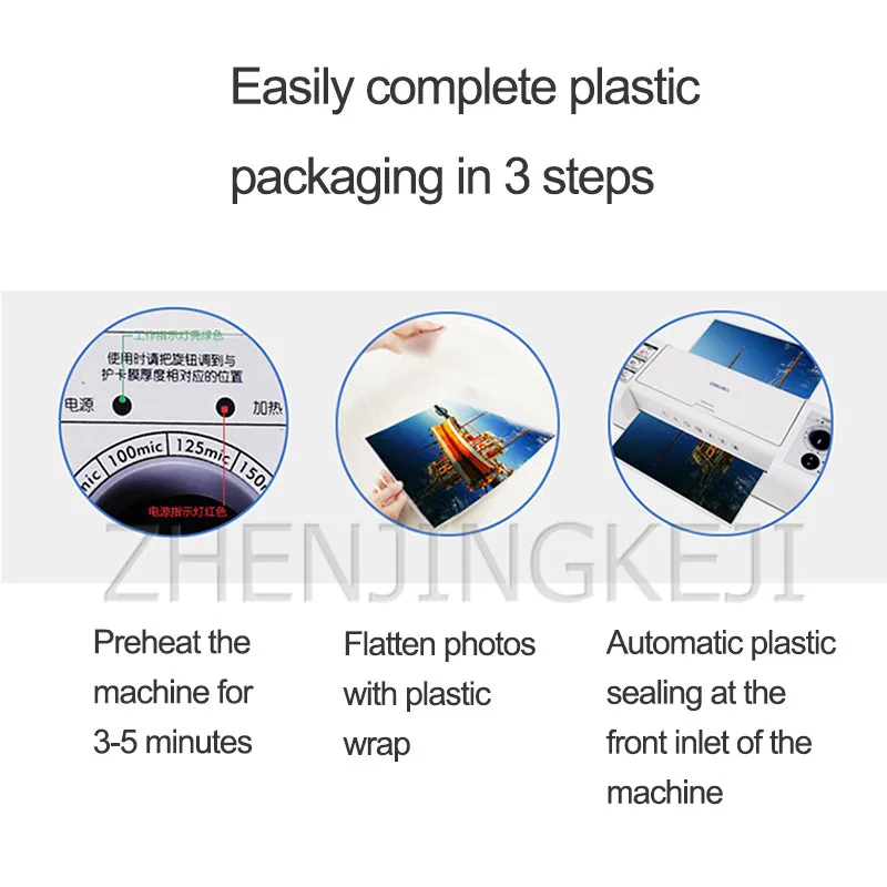 

A4 Photo Laminating Machine Presses Office Documents Laminator Home Use 220V Automatic Laminator Adjustable Temperature Control