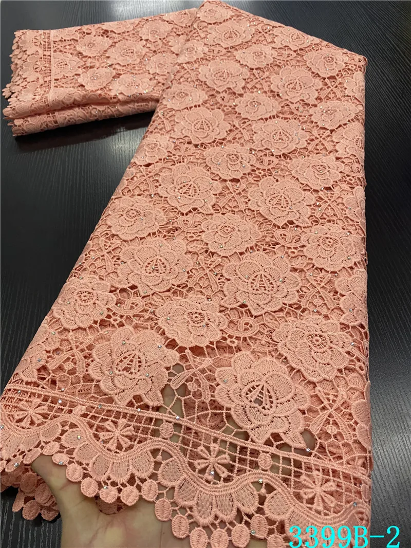 NIAI новейшая Водорастворимая африканская гипюровая кружевная ткань с камнями в