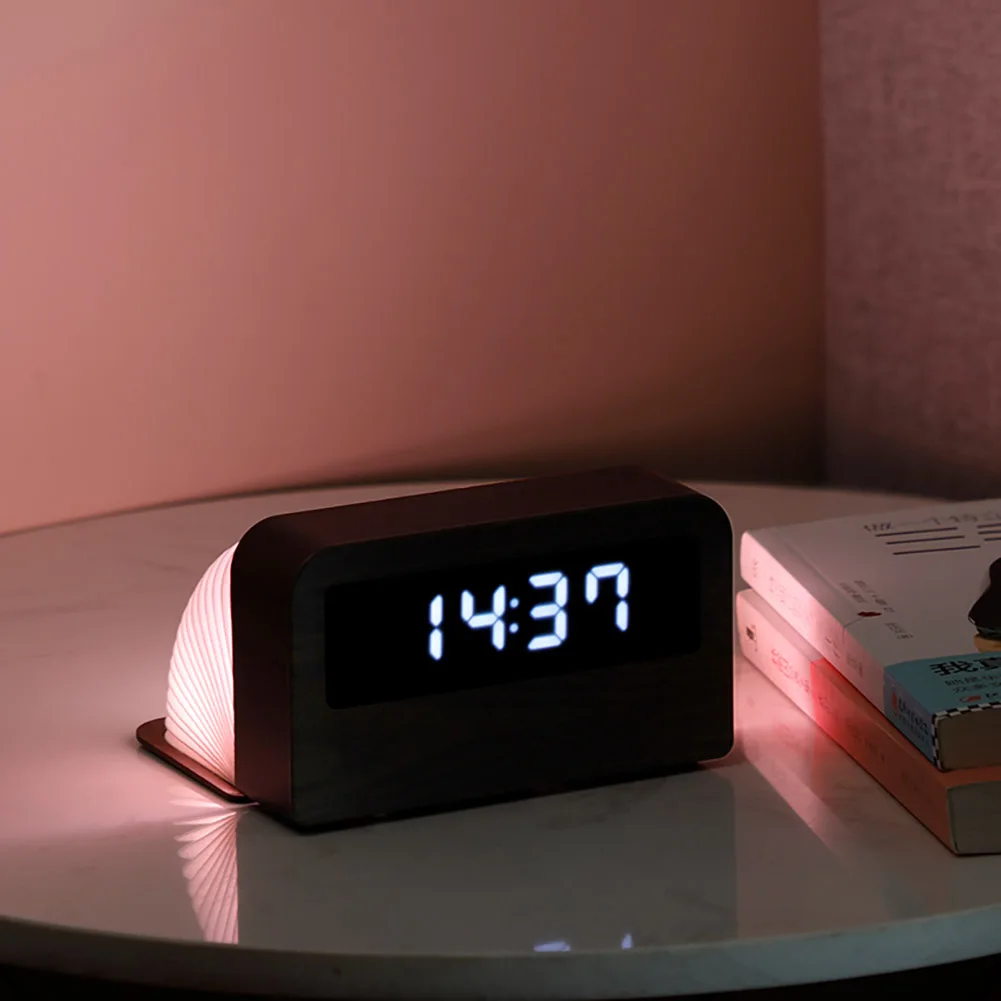 

1 шт. Креативный светодиодный ночник, украшение для спальни, большой ЖК-экран, цифровой поворот страниц, электронные часы, ночсветильник для ...