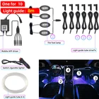 Автомобильная неоновая полоса EL, управление через приложение звуком, освесветильник s RGB, несколько режимов, светодиодный декоративный окружающий свет, автомобильные внутренние атмосферные лампы 12 В