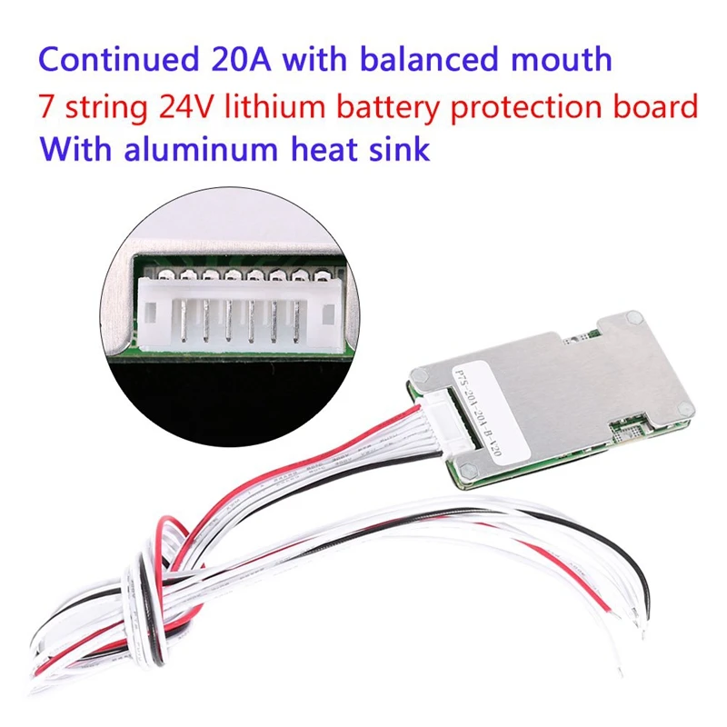 7S 24V 20A Lithium Li-Ion Lifepo4 18650 Battery Bms Pcb Pcm Protection Board With Balance For E-Bike Electric Scooter | Электроника