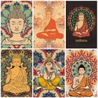 Юго-Восточная Азия этнический стиль буддизм фон Стена алмазная живопись Thang-ga роспись полная дрель слон Бог для домашнего декора стен