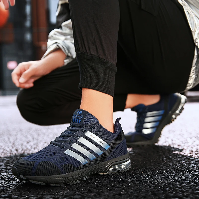 2021 Hot sale Keeping Running Shoes Men Large Size 47 Mesh Air Cushion Sneakers Men Light Sport Jogging Shoes Man Gym Trainers