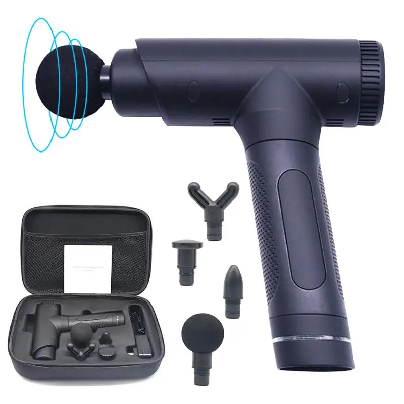 

Professional Fascia Gun Percussion Vibration Massage Gun Deep Tissue Muscle Relaxing 4 Heads Massager Health Care Massage Gun