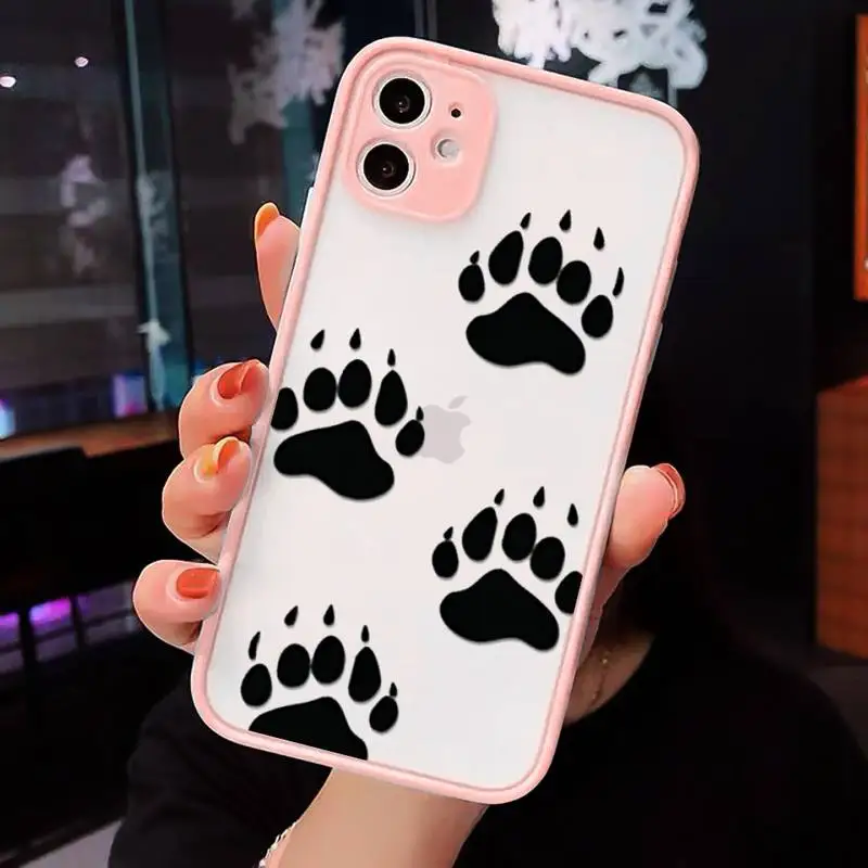 

Cute cat funny dog love Phone Case Matte Transparent for iPhone 7 8 11 12 s mini pro X XS XR MAX Plus cover funda