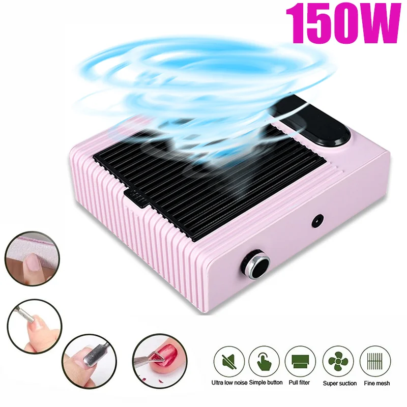 New 150W High Power Nail Dust Collector Desktop Nail Dust Cleaner Portable Horizontal Or Vertical Installation For Manicure Tool