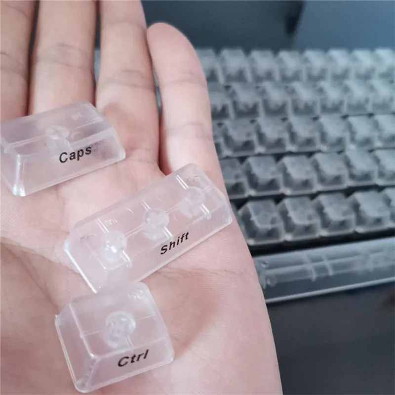 Clear Keycaps Alphabet Stickers Custom Mechanical Keyboard Side Engraved English Letter Font ABS Keycap with Tweezers | Компьютеры и