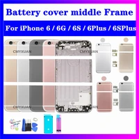 for iphone 6 6g 6s plus 6plus battery back cover middle chassis frame sim tray side key parts rear housing case assembly
