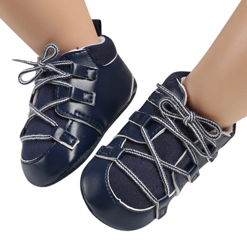 Однотонные кожаные рандомные кроссовки SAGACE на шнуровке обувь для первых шагов