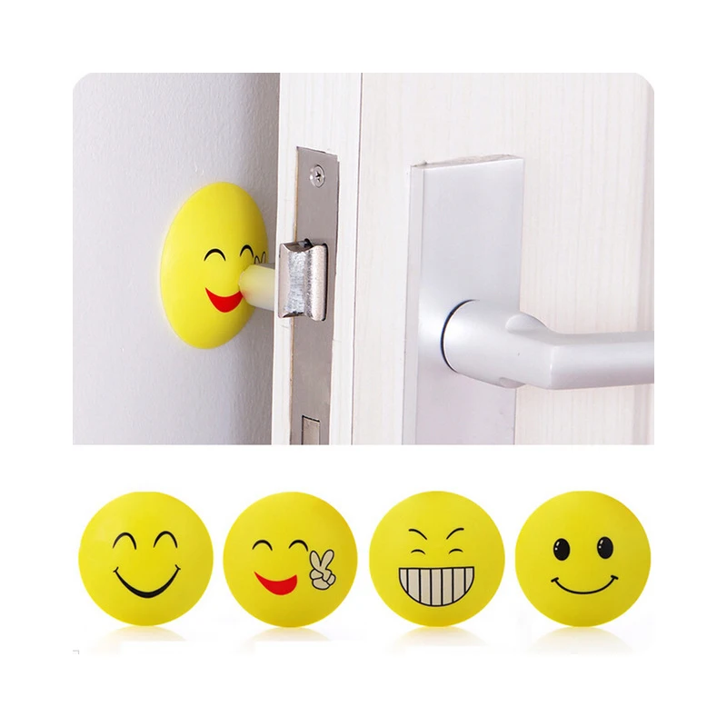 Настенные утолщенные бесшумные наклейки на дверь с улыбающимся лицом резиновая