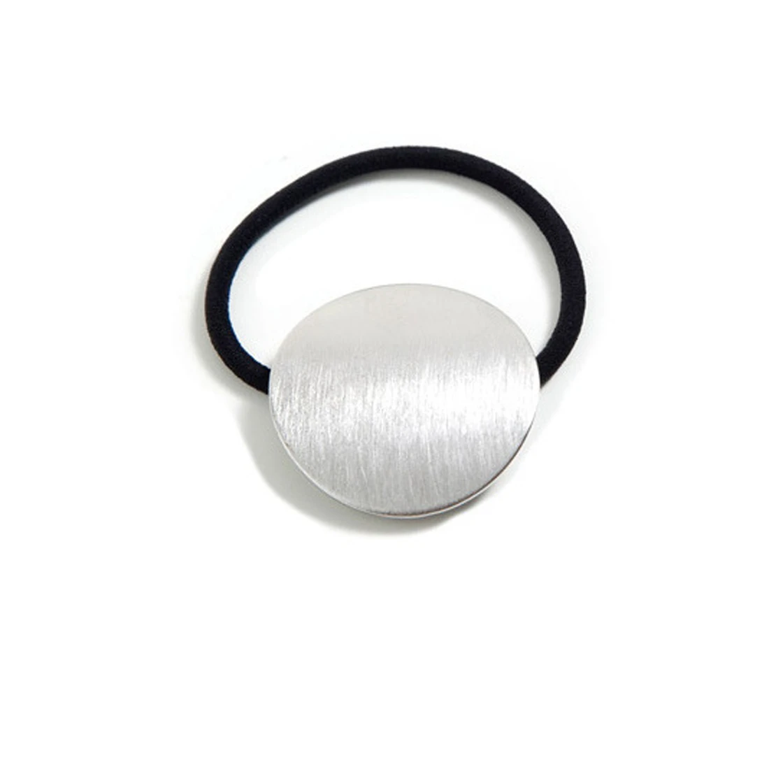 

Fashion Retro Geometric Round Gold Silver Metal Elastic Hair Band Hair Rope Ponytail Holder Hair Accessories for Women