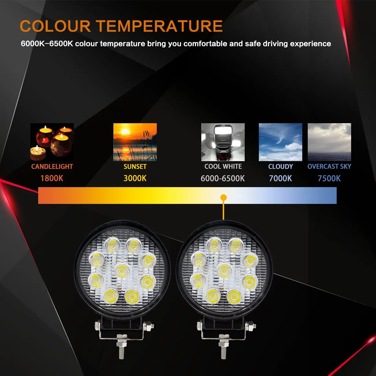 2 шт. 4 дюймовый 27В светодиодный рабочий светильник Бар offroad круглый потолочный