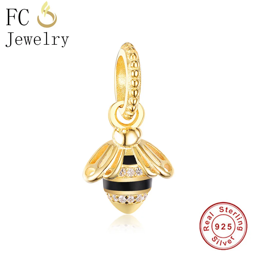 FC Jewelry Fit оригинальный бренд Шарм браслет 925 серебро Лето животные пчела Бабочка