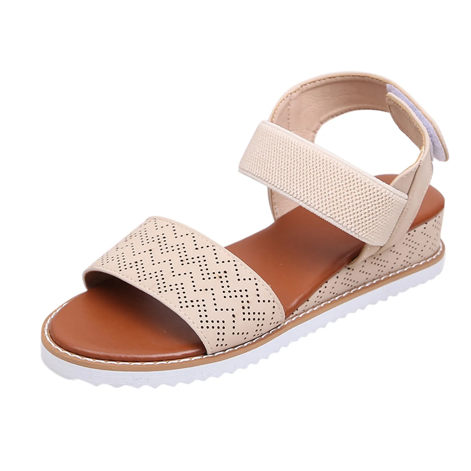 

Summer 2021 Women Open Toe Wedges Soft Bottom Breathable Sandals Beach Shoes Fashion Roman Style Ladies Shoes Sandalias De Mujer