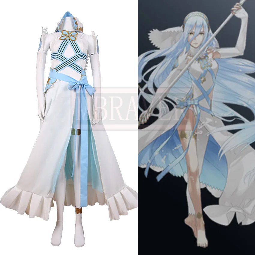 Fire Emblem Fates Azura Cosplay Costume White Dress Halloween Party Outfit Custom Made Any Size