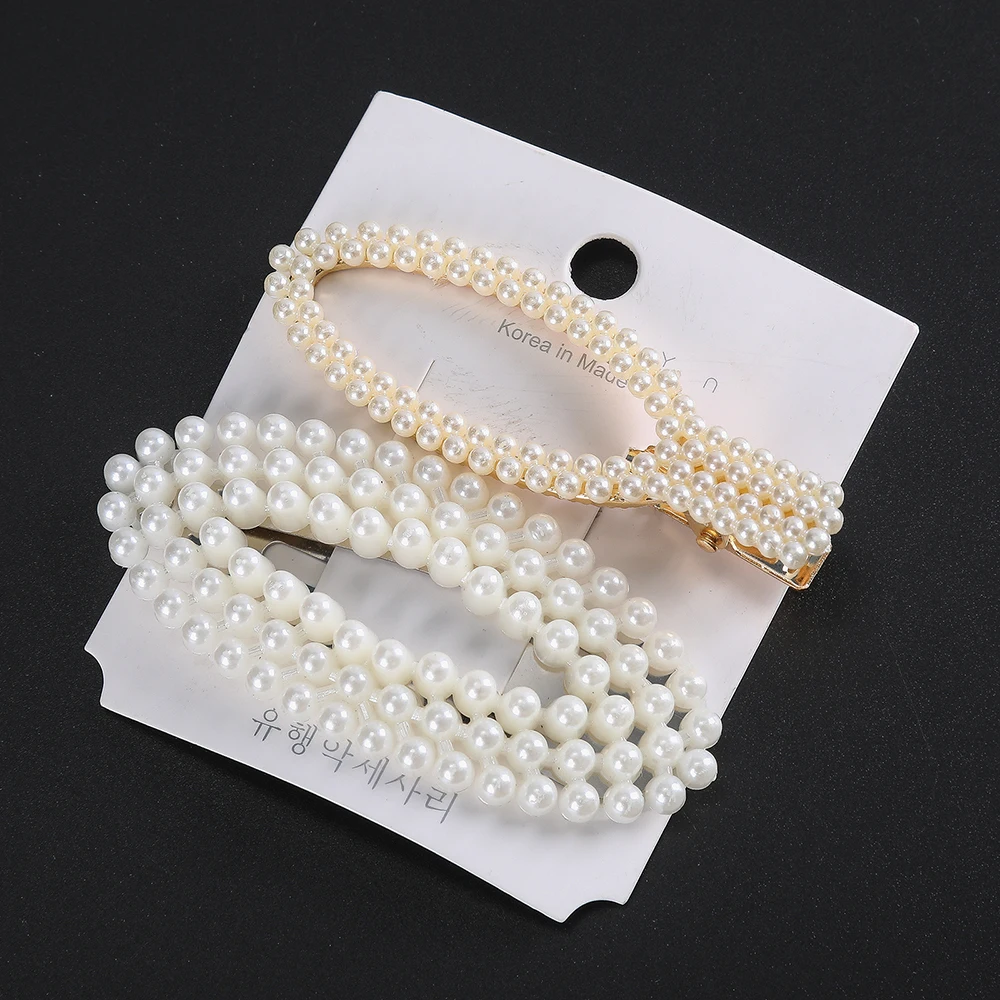 Женская заколка для волос Haimeikang элегантная Заколка с жемчугом в Корейском стиле 2