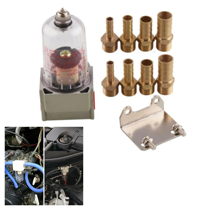 

General Engine Oil Separator Catch Reservoir Tank Black Baffled For Honda Civic Mini Oil Capture Tank Aluminum