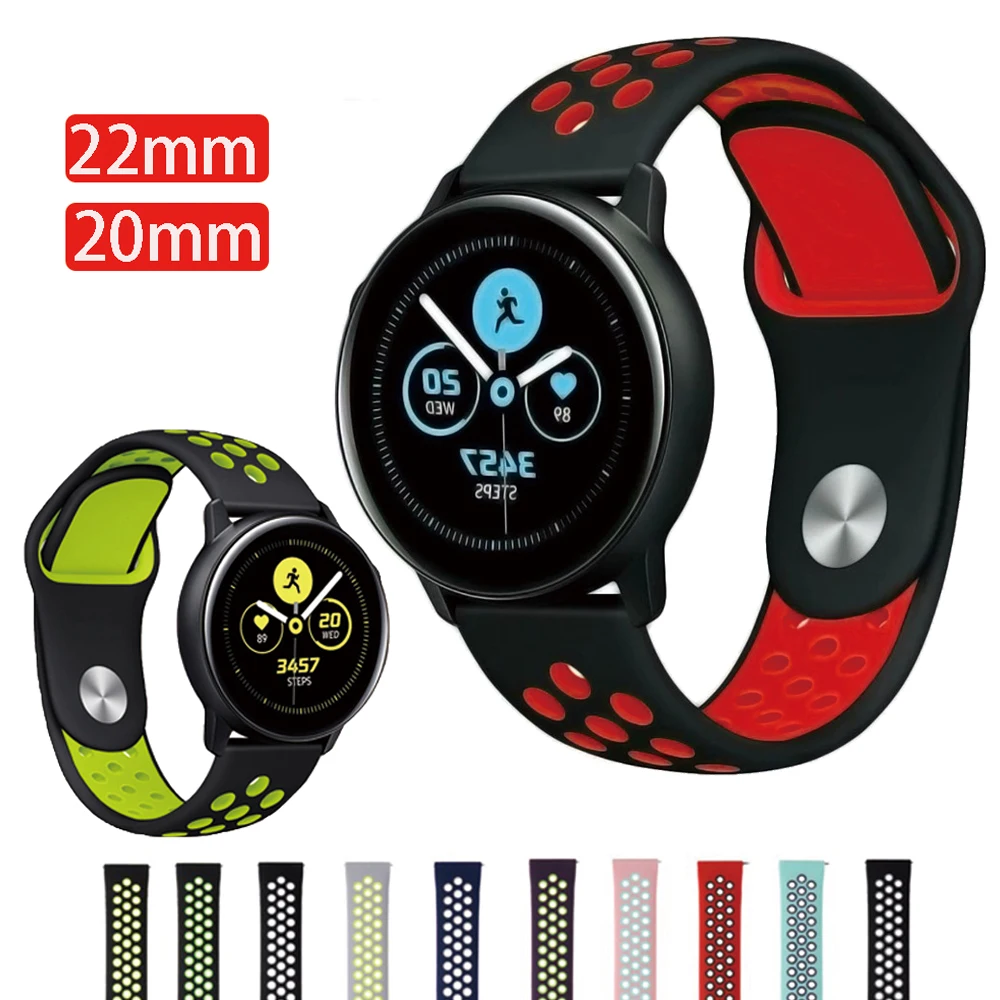 Ремешок для часов Samsung Galaxy 20/22 мм active 2 46 42 gear S3 sport S2 huawei GT | Электроника