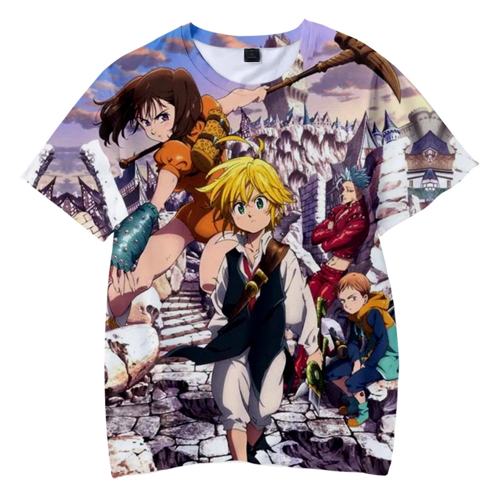 

Anime T-shirt Seven Deadly Sins Nanatsu No Taizai 3D Print Streetwear Men Women Fashion Short Sleeve T Shirt Boys Tshirt Tops
