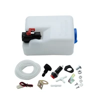universal 12v windshield wiper washer fluid bottle windshield water tank hose jet switch full set 1 8l