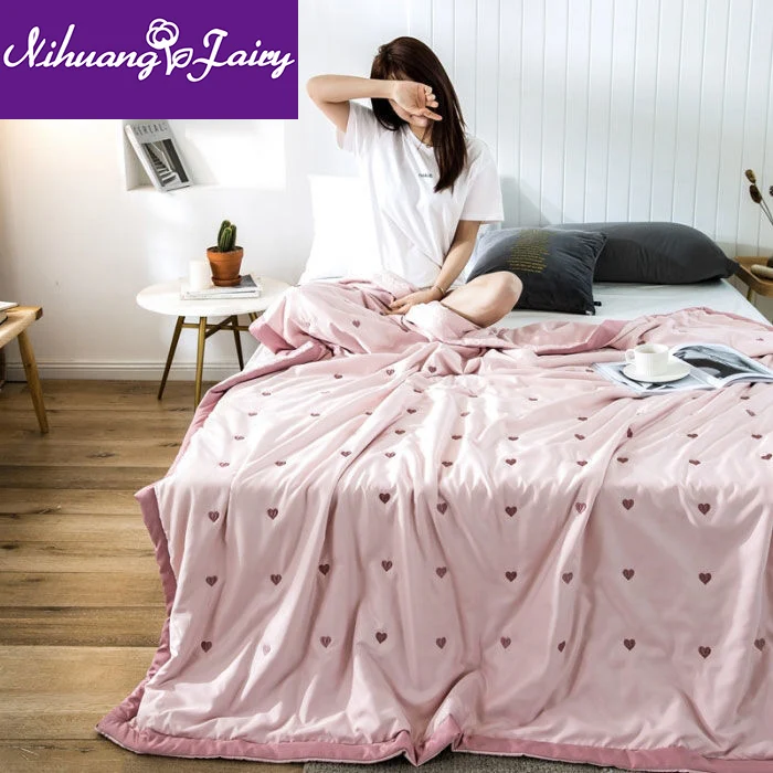 Летнее крутое одеяло Tencel двойное тонкое для весны и осени летнее моющееся