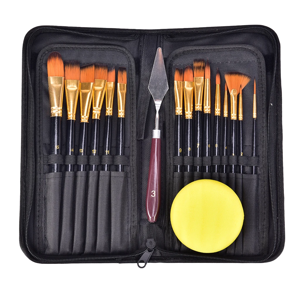 

18PCS Pro Art Painting Brushes Set Acrylic Oil Watercolor Artist Paint Brush Painting Supplies