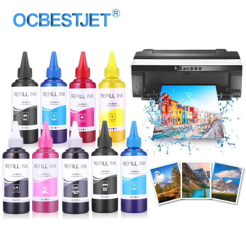 9x100 мл пигментные чернила для заправки бутылок Epson P600 P608 P800 P807 P808 3800 3850 3880 принтера
