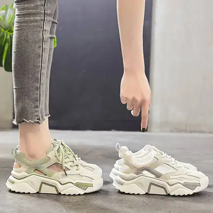 Baotou hole shoes female 2020 summer new heightened daddy thick bottom hollow breathable casual | Обувь