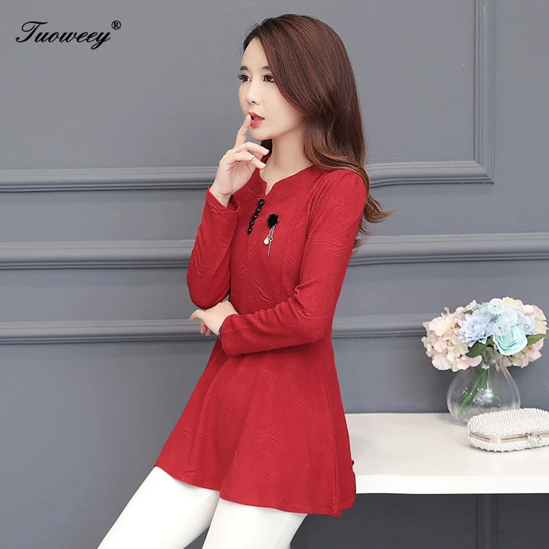 

2020 New Arrival Fashion autumn o-neck long sleeve solid long Shirt Female Casual loose 5XL Plus Size elegant korea Blouse