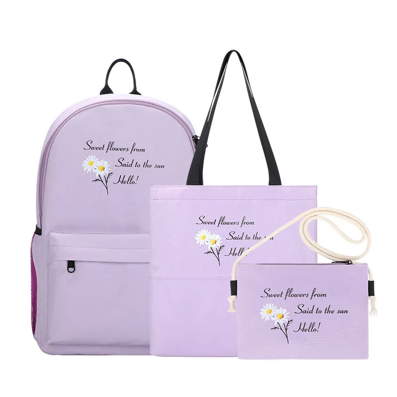 Комплект из 3 предметов, Прочный Школьный ранец из ткани Оксфорд для девочек-подростков, Модный повседневный женский рюкзак, женские сумки н...