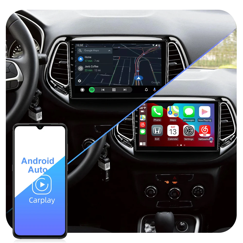 isudar t72 qled android auto radio for jeep compass 2 mp 2016 2017 2018 2019 gps car multimedia octa core ram 8gb 4g net no 2din free global shipping