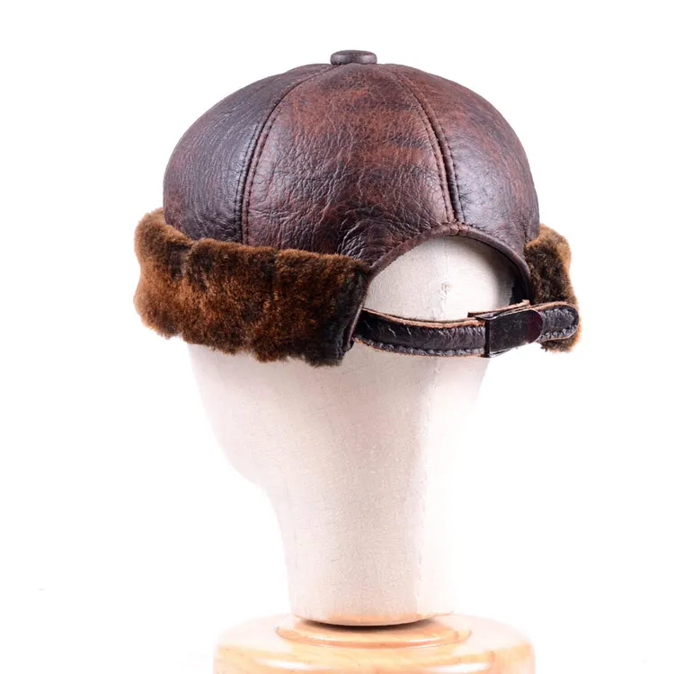 Мужская Женская натуральный мех кожа Круглая Шапка капот Zucchetto Toque Beanie Новая Кепка армейская/темно-синяя шапка s/шапки