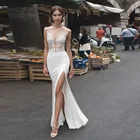 Сексуальные свадебные платья Русалочки, иллюзия, тюль, топ, открытая спина, на заказ, раздельные Свадебные платья Boho Vestido Noiva