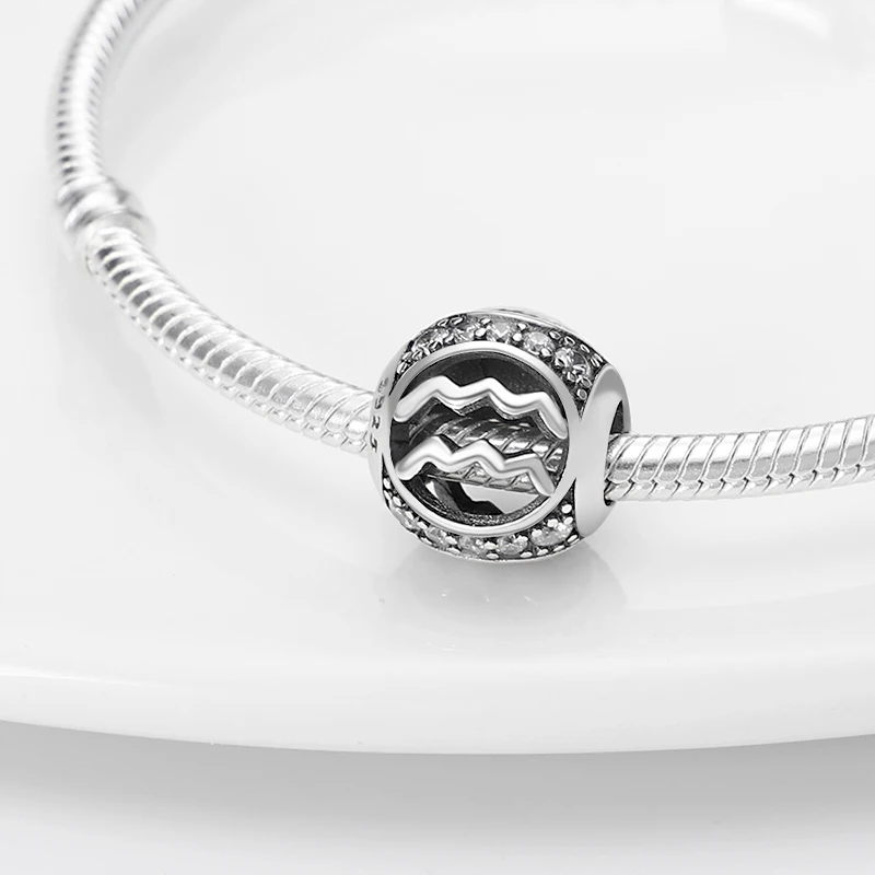 

Подвески plata из серебра 925 пробы серии 12 созвездий-подвески из аквариума подходят для оригинального браслета Pandora изящные ювелирные изделия