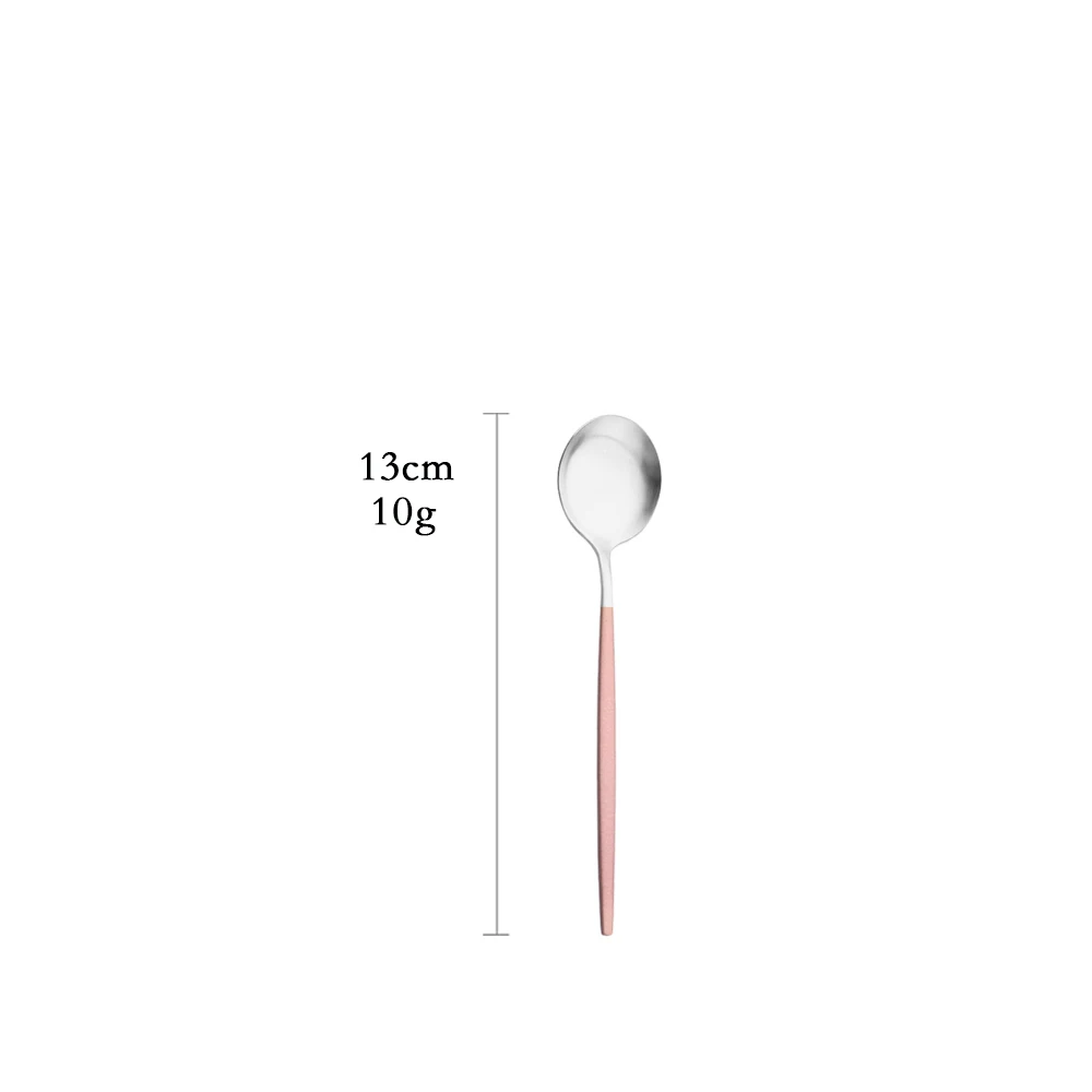 Розовая серебряная столовая посуда из нержавеющей стали