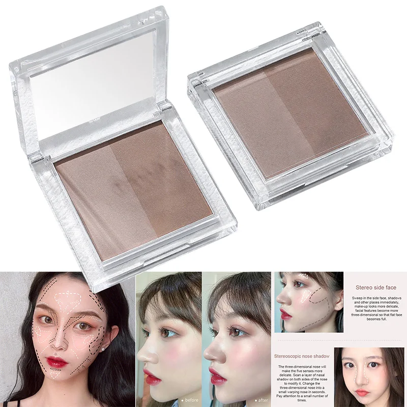 2019 Hot Two-color Nose Shadow Powder Three-dimensional Repair Shading Contouring New Fashion Women Girl Face Makeup t6 |