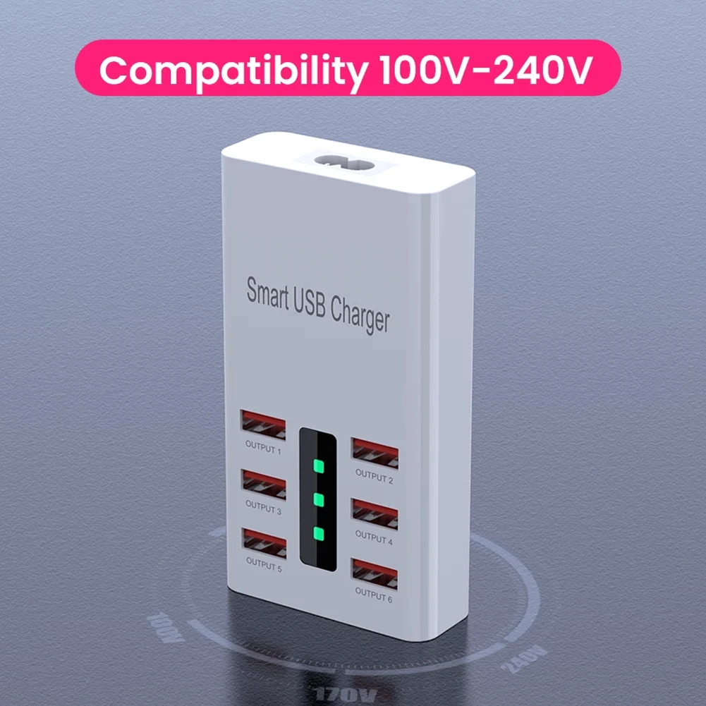 USB-разветвитель для зарядки телефона 5 В 2 А 6 портов |