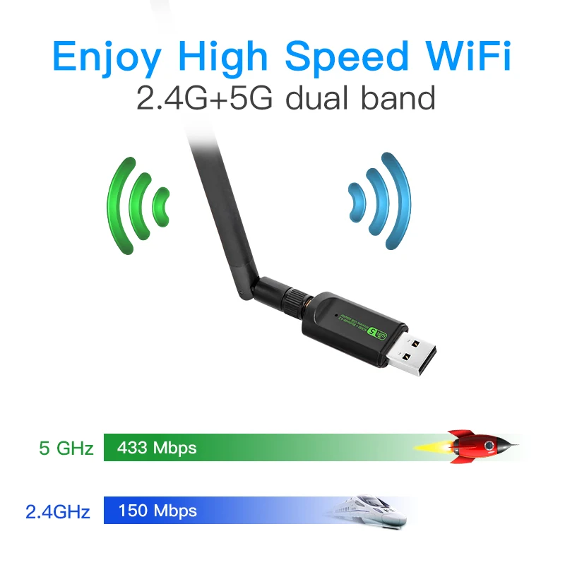 USB Wi-Fi адаптер 600 Мбит/с Bluetooth двухдиапазонный мини-USB-ключ беспроводной приемник